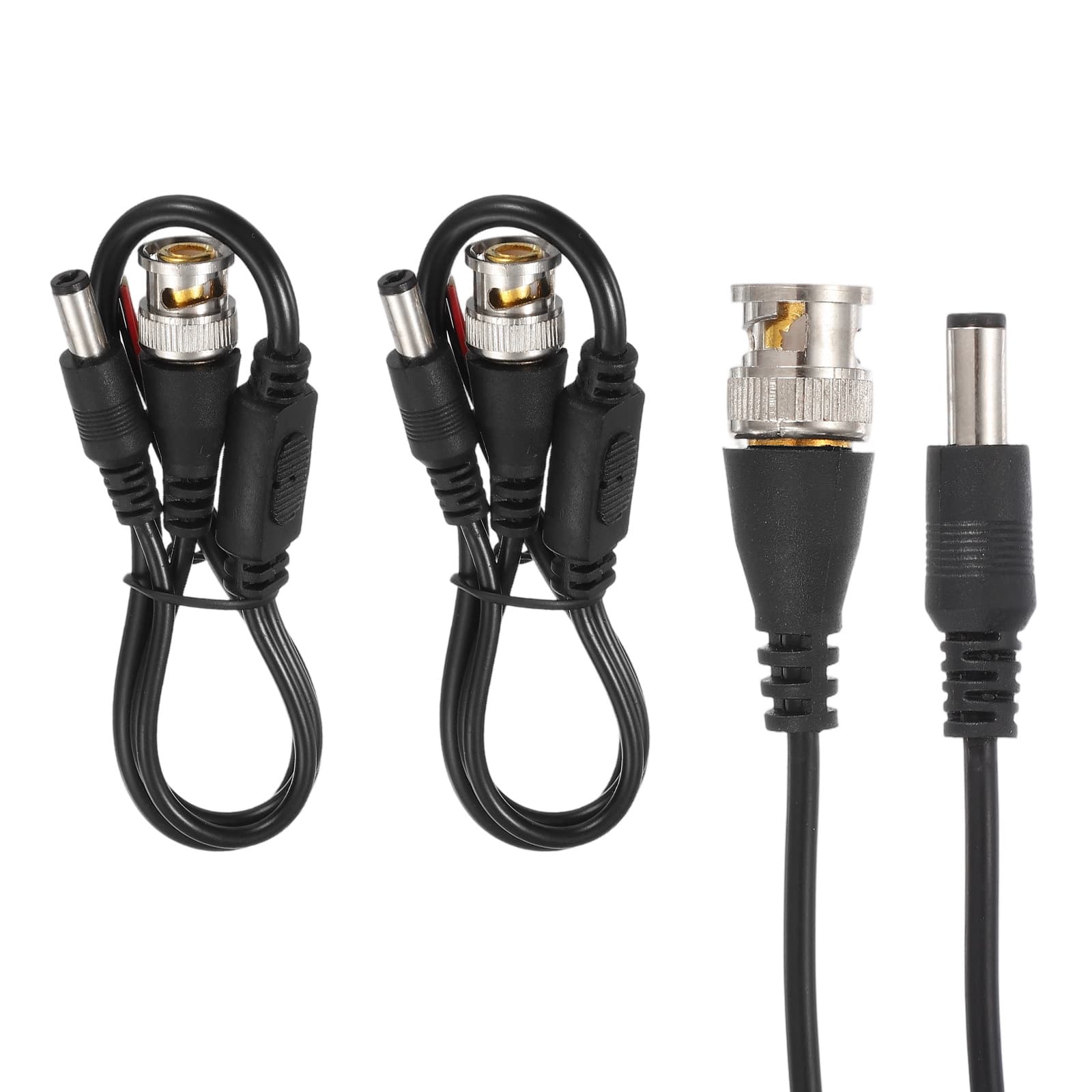 Unique Bargains - 2pcs 1.2Ft BNC Pigtail Cable BNC Male + DC Power Male Open End for DVR CCTV Camera - bnc cable