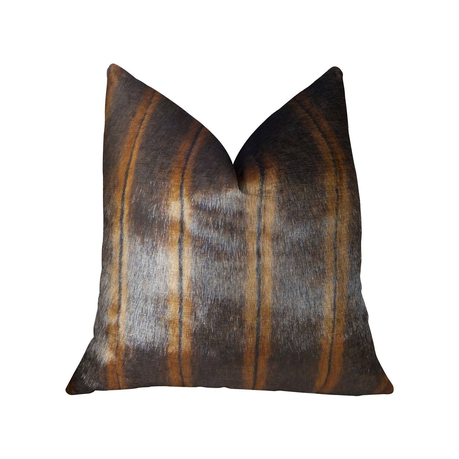 Front. Plutus Brands - Fancy Mink Handmade Throw Pillow (20" x 20") - Brown.