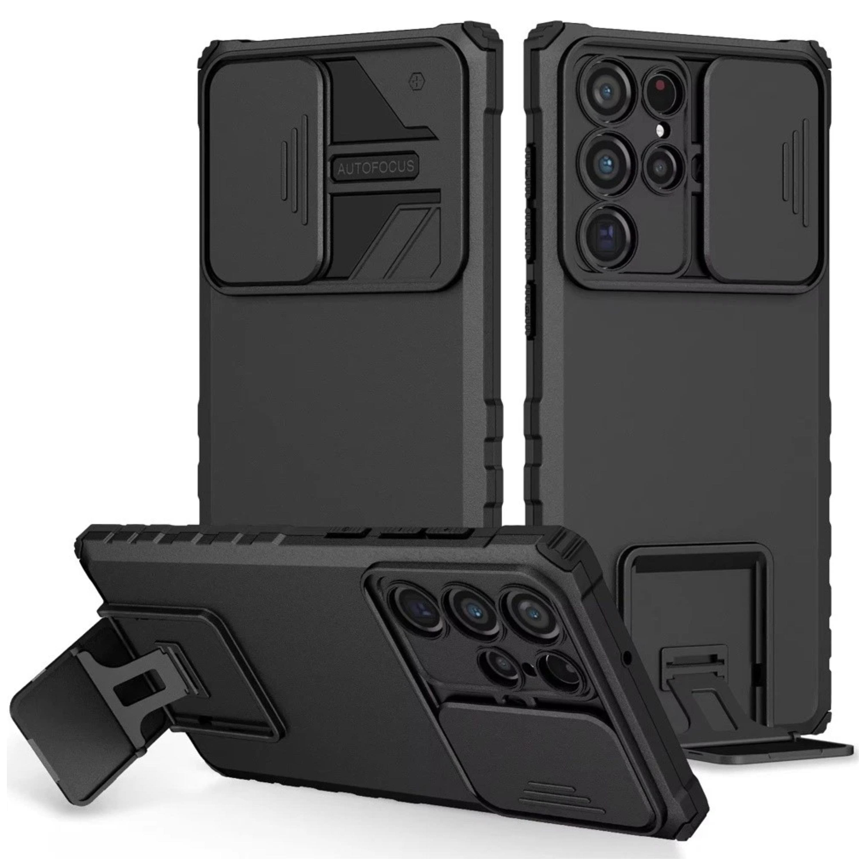 Kitcheniva - Dual Layer Camera Protection Stand Plus Tempered Glass For Samsung S25 Ultra - Black price history on PriceWatchPro