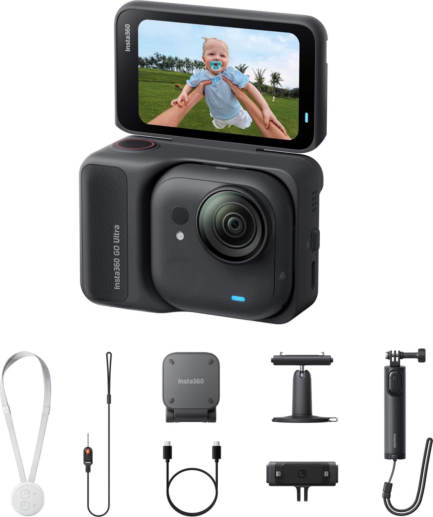 Insta360 - GO Ultra Action Camera Creator Bundle - Black - Front_Zoom