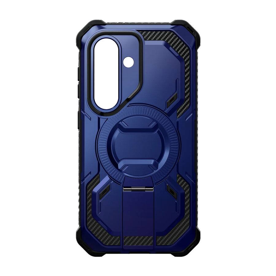 Angle. i-Blason - Armorbox Case for Samsung Galaxy S26 – Kickstand, Screen Protector, Military-Grade - Dark Blue.