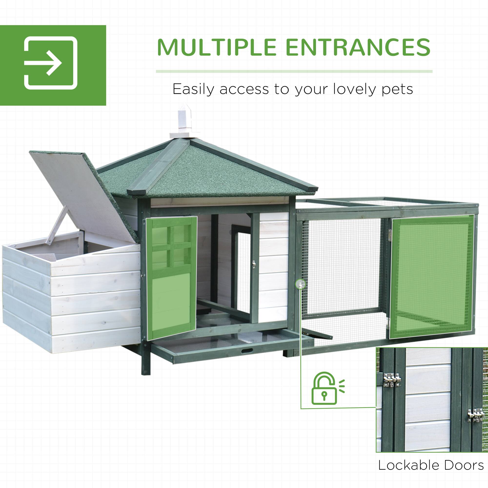 MULTIPLE ENTRANCES  
Easily access to your lovely pets  

Lockable Doors