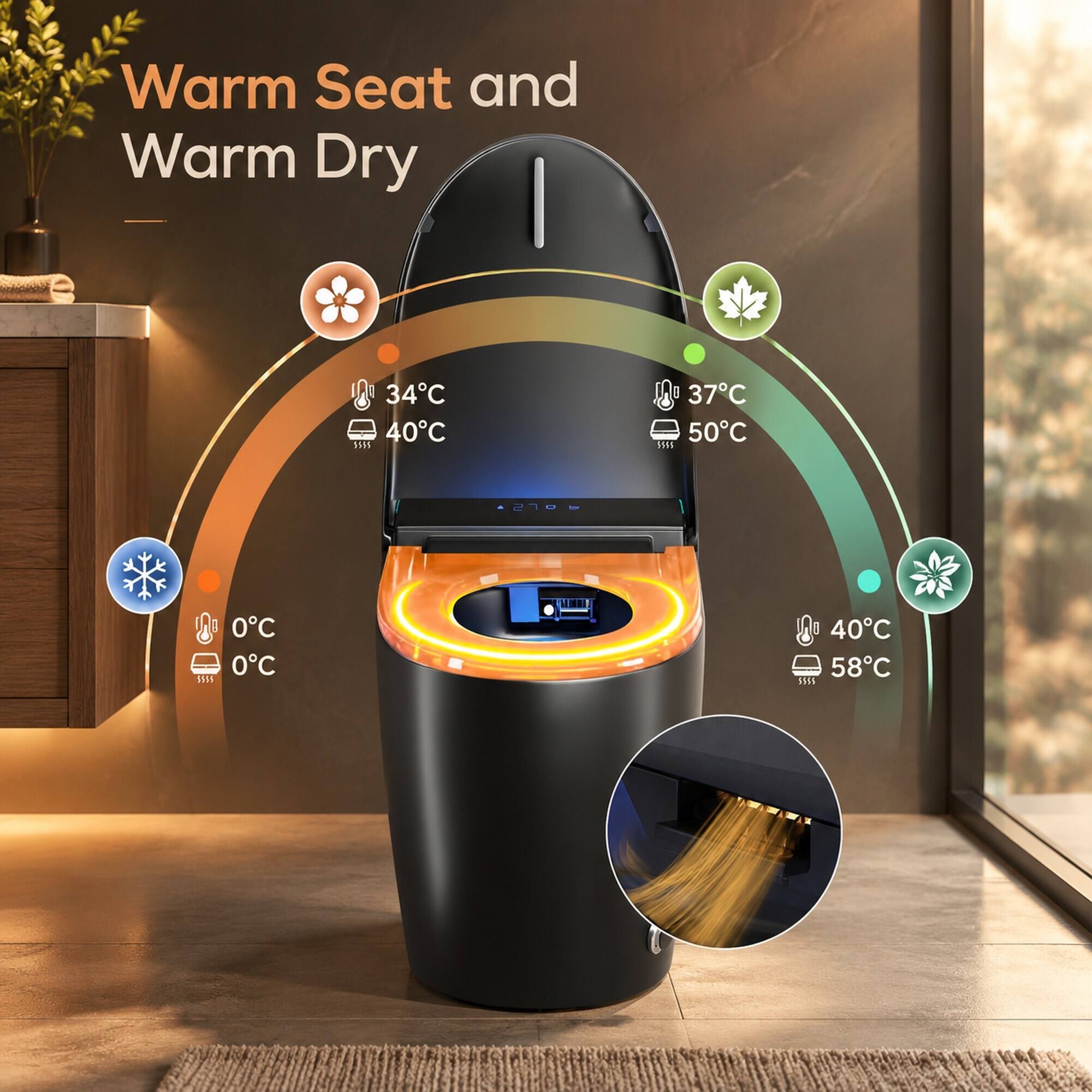 Warm Seat and Warm Dry

34°C 40°C
37°C 50°C
0°C 0°C
40°C 58°C
