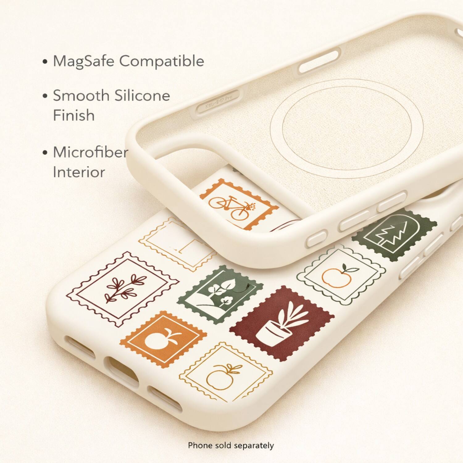 - MagSafe Compatible
- Smooth Silicone Finish
- Microfiber Interior

Phone sold separately