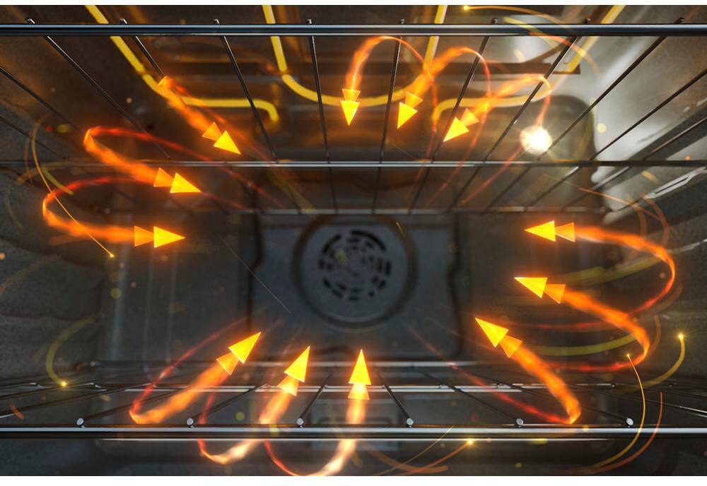 Alt View 5. Whirlpool - 5.3 Cu. Ft. Freestanding Electric Range with Air Cooking Technology - Black-on-Stainless.