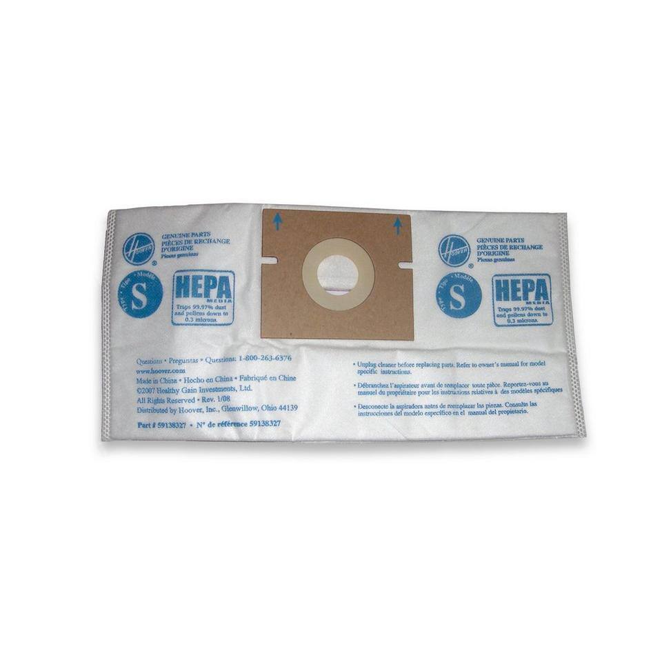 **Genuine Parts**  
**Pièces de Rechange**  
**Piezas de Reemplazo**  
**Piezas de Reemplazo**  

**HEPA**  
Traps 99.97% dust and pollen down to 0.3 microns  

**Unplug cleaner before replacing parts. Refer to owner's manual for model specific instructions.**  
**Deshágase de la aspiradora antes de reemplazar las piezas. Consulte el manual del propietario para instrucciones específicas del modelo.**  
**Déconecte la aspiradora antes de reemplazar las piezas. Consulte el manual del propietario para instrucciones específicas del modelo.**  

**Customer Service**  
**Preguntas?**  
**Questions?**  
1-800-263-6376  
www.hoover.com  

**Made in China**  
**Hecho en China**  
**Fabriqué en Chine**  

**©2007 Healthy Gain Investments, Ltd.**  
**All Rights Reserved.**  
**Rev. 108**  

**Distributed by Hoover, Inc., Glenwillow, Ohio 