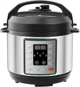 Sweet - 3QT Electric Pressure Cooker, 10-in-1 Multi Cooker, Small Programmable Stainless Steel Pot and Ceramic Inner Pot - Silver