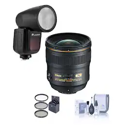 Bundle - Nikon - 24mm f/1.4G ED AF-S NIKKOR Lens with Zoom Li-on X R2 Flash Kit