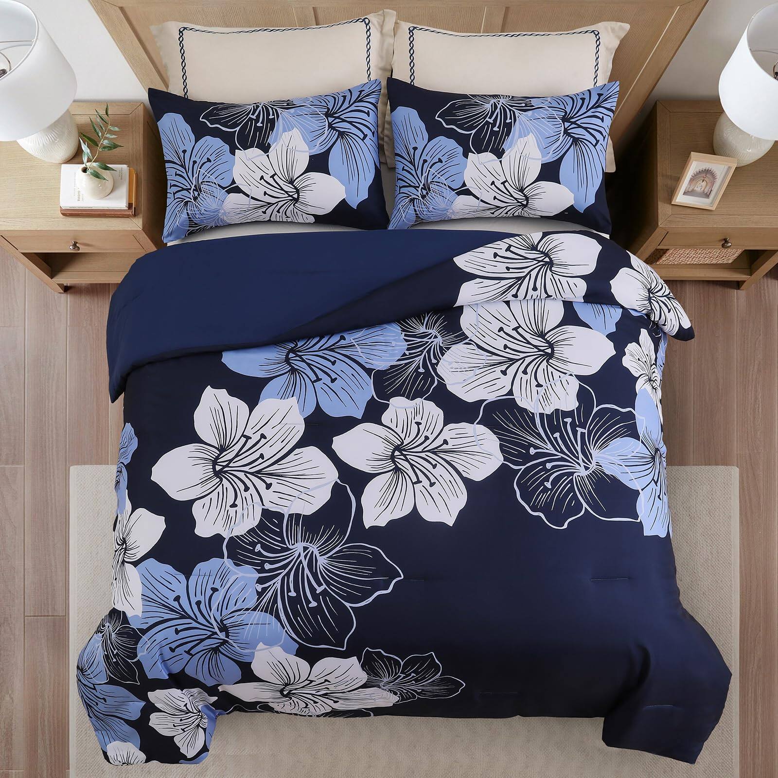 Reds Spade Comforter Set Floral Bedding Sets Soft Microfiber Bed For ...