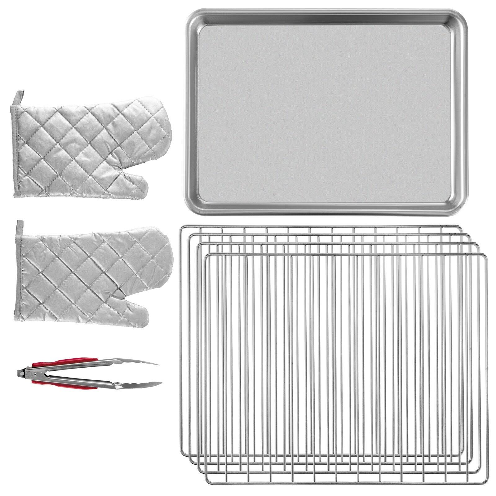 Alt View 8. Glintex - 66L Commercial Convection Oven Countertop Electric Baking Toaster 4-Tier 1800W with Trays and Gloves - Silver.