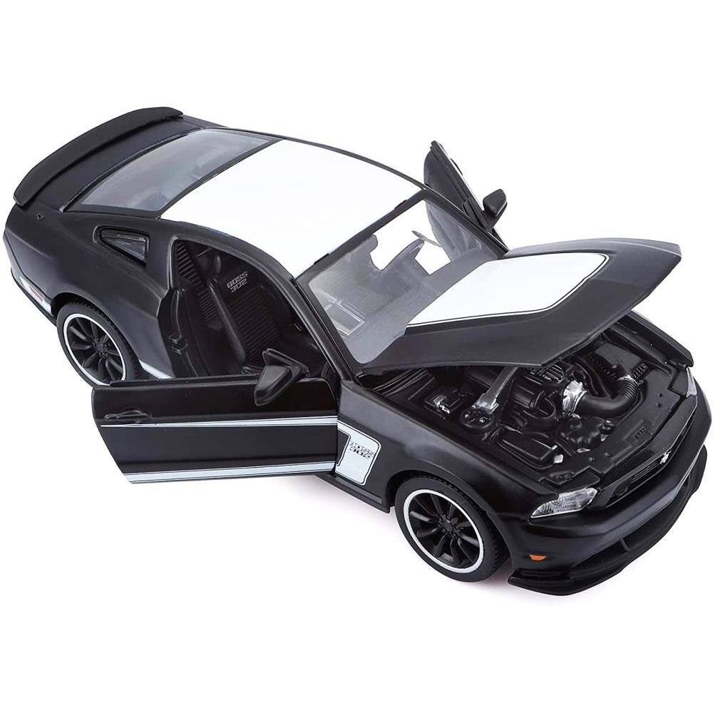 Back. Maisto - 2012 Ford Mustang Boss 302 Matt Black and White 1/24 Diecast Model Car by Maisto - Matt Black and White.
