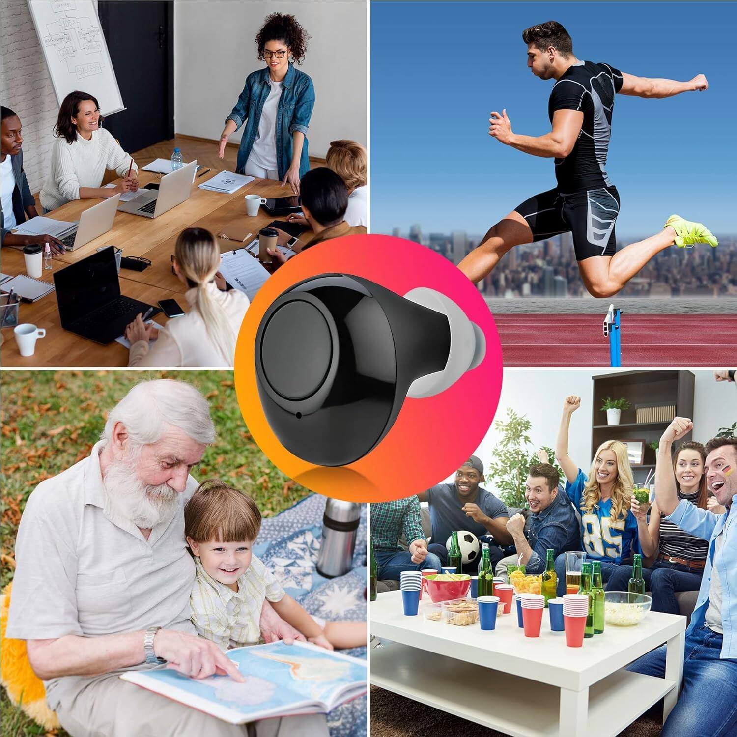 Alt View 5. MEDca - Digital Hearing Amplifier - Next Generation In the Ear Personal Sound Device w/ Noise Reduction - Rechargeable ITE - Black.