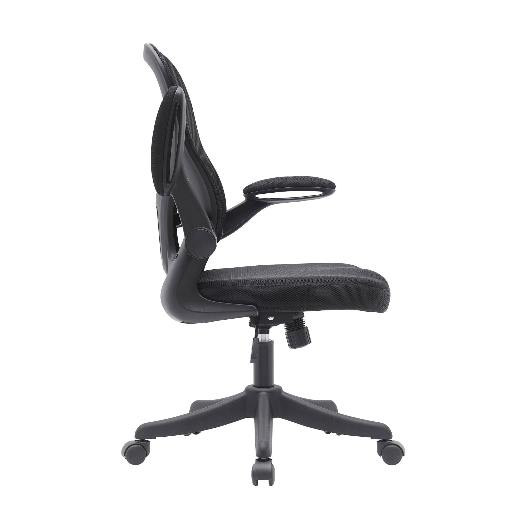 Alt View 2. GOODSILO - Ergonomic Mesh Office Chair with Adjustable Lumbar Support and Flip-Up Arms for Enhanced Comfort - Black.