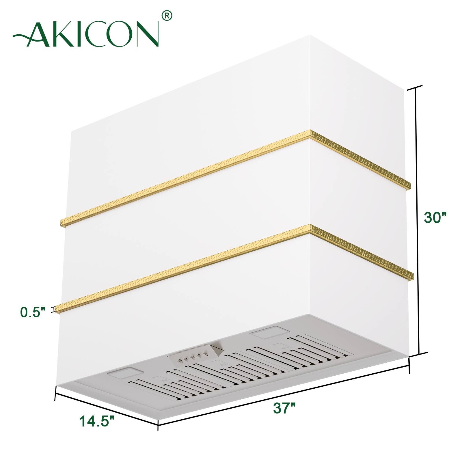 AKICON  
30" x 14.5" x 37"  
0.5"