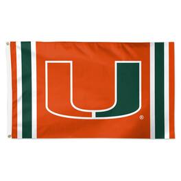 WinCraft - Miami Hurricanes 3' x 5' Vertical Stripe Deluxe Single-Sided Flag - Multicolor