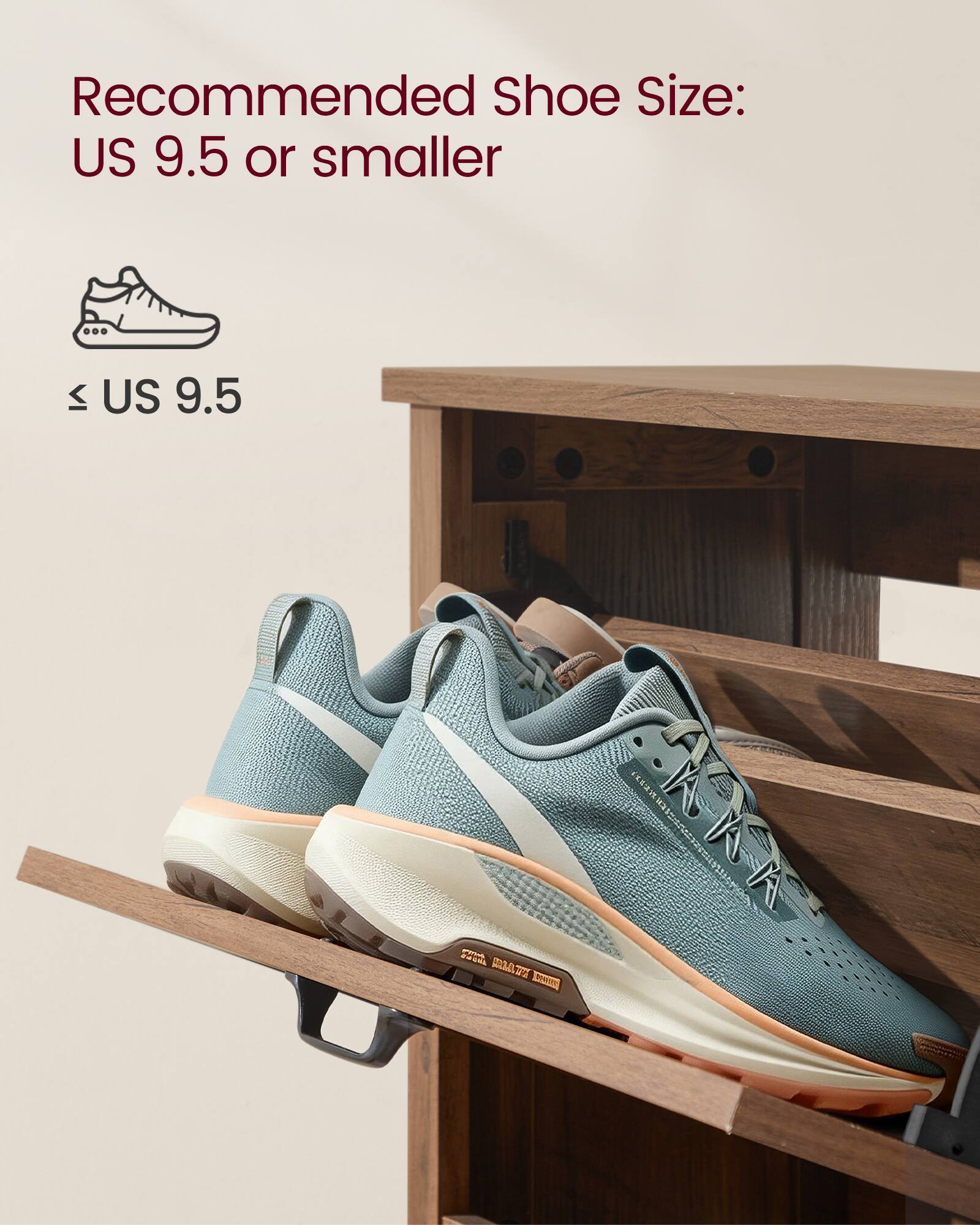 Recommended Shoe Size: US 9.5 or smaller