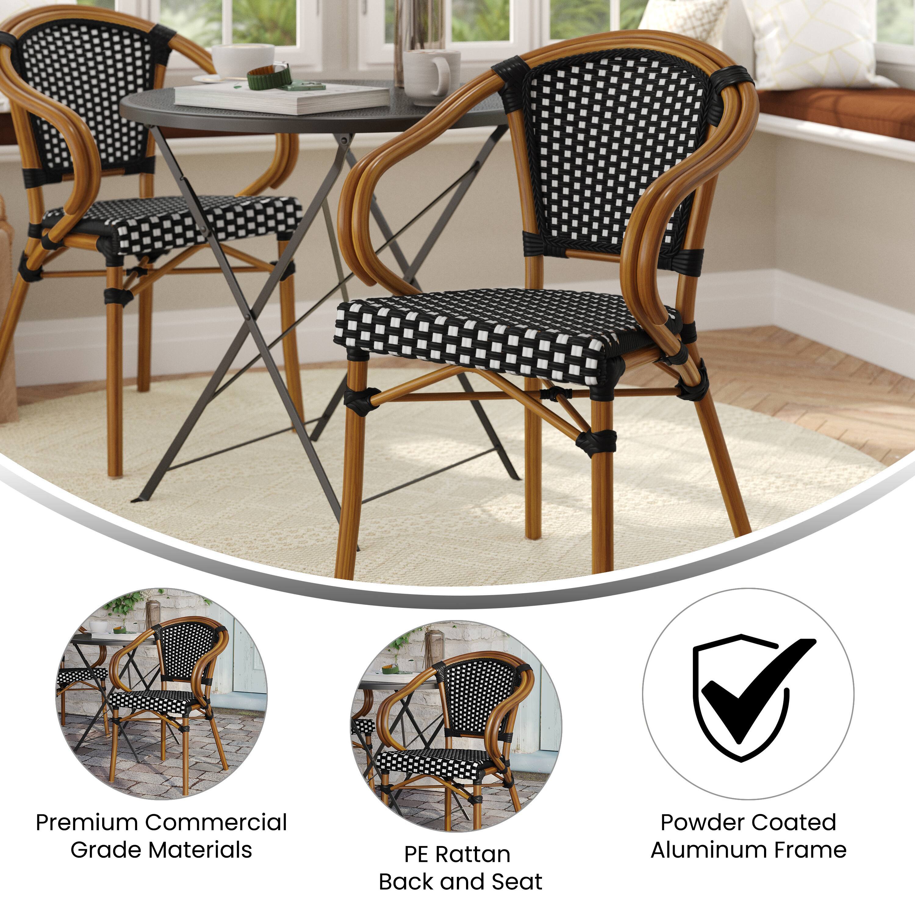 Premium Commercial Grade Materials  
PE Rattan Back and Seat  
Powder Coated Aluminum Frame
