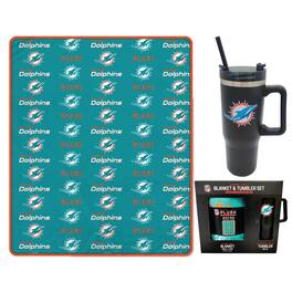 Pegasus - Miami Dolphins 60" x 70" Logo Blanket and 30oz Stainless Steel Tumbler Combo - Multicolor