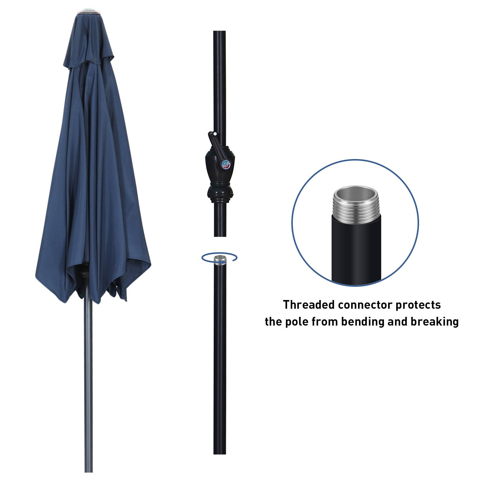 Threaded connector protects the pole from bending and breaking