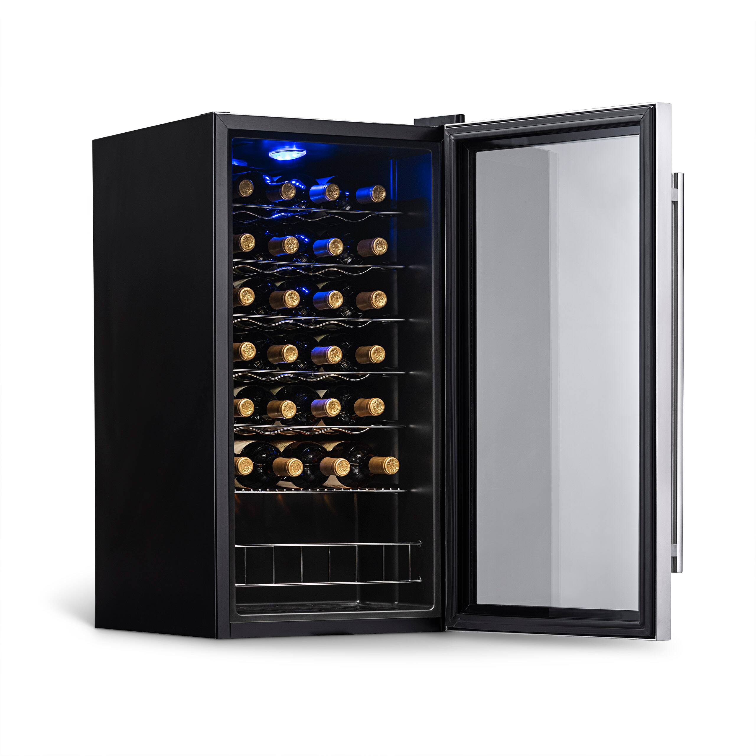 Alt View 9. NewAir - 27-Bottle Wine Fridge with Adjustable Chrome Racks and Exterior Digital Thermostat - Stainless Steel.