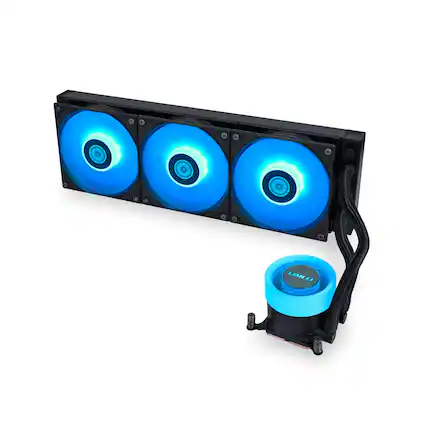 Front. Lian Li - Galahad II Lite 360mm RGB Fan Liquid CPU Cooler - Black.