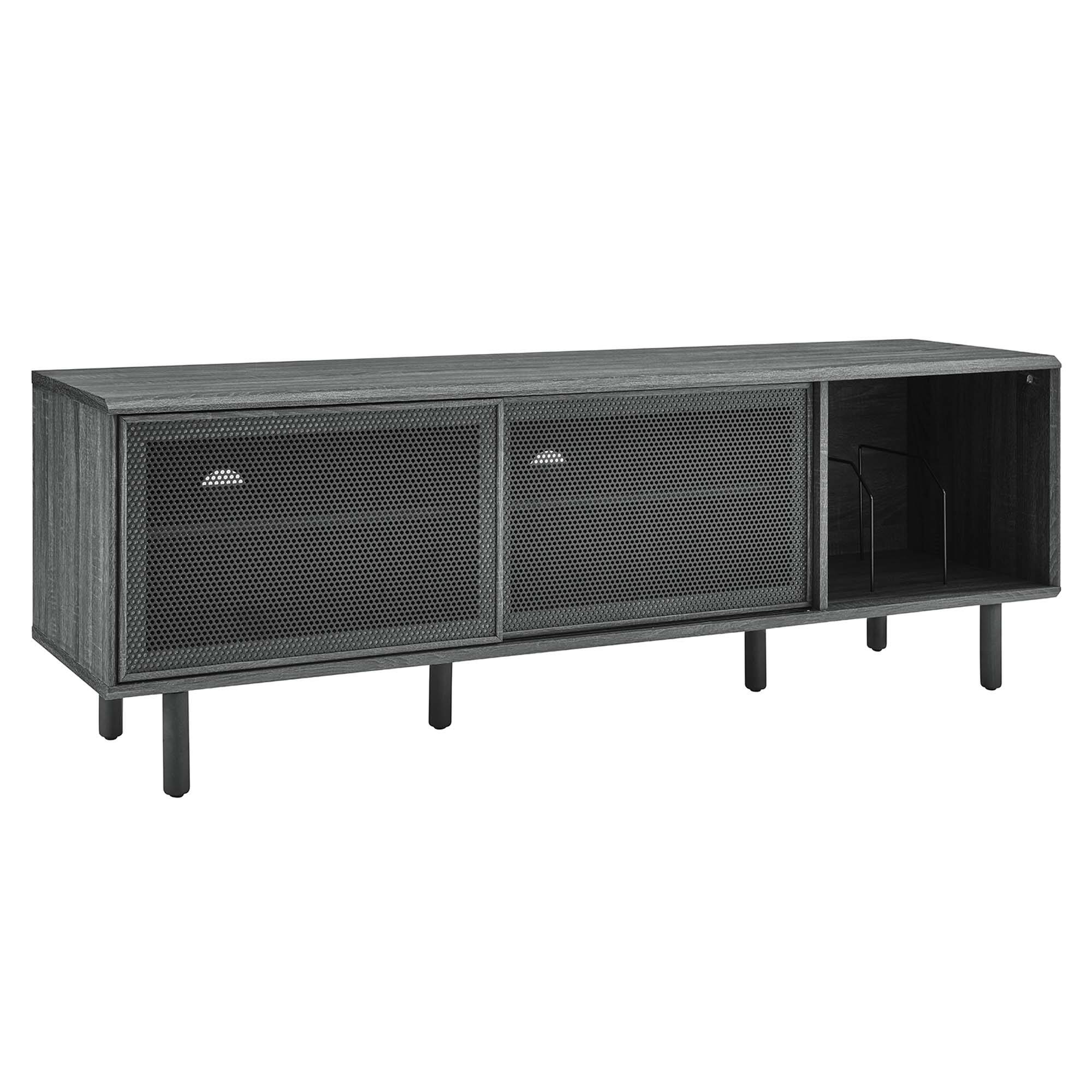 Angle. Modway - Kurtis 67" TV and Vinyl Record Stand by Modway - Charcoal.
