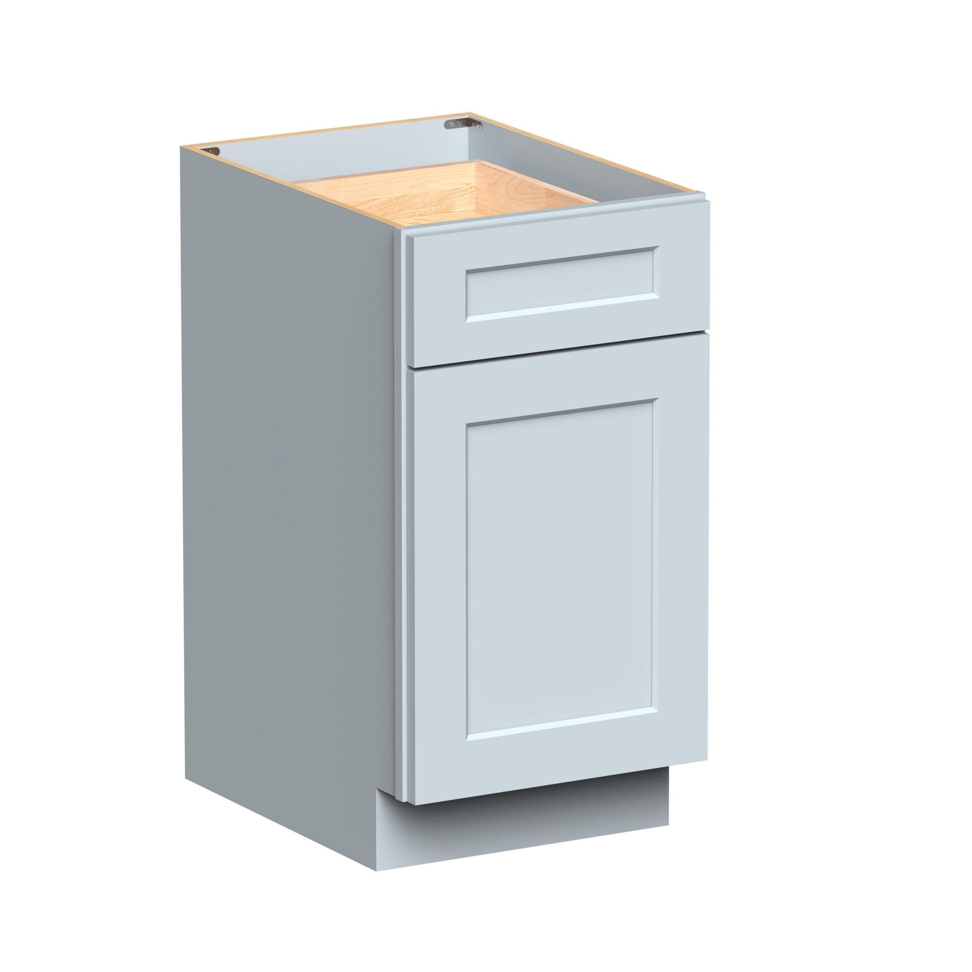 Alt View 1. Boyel Living - 18in.W DOVE GREY WASTE BASKET BASE Fully assembled Cabinet with One Rubberwood Drawer - Gray.