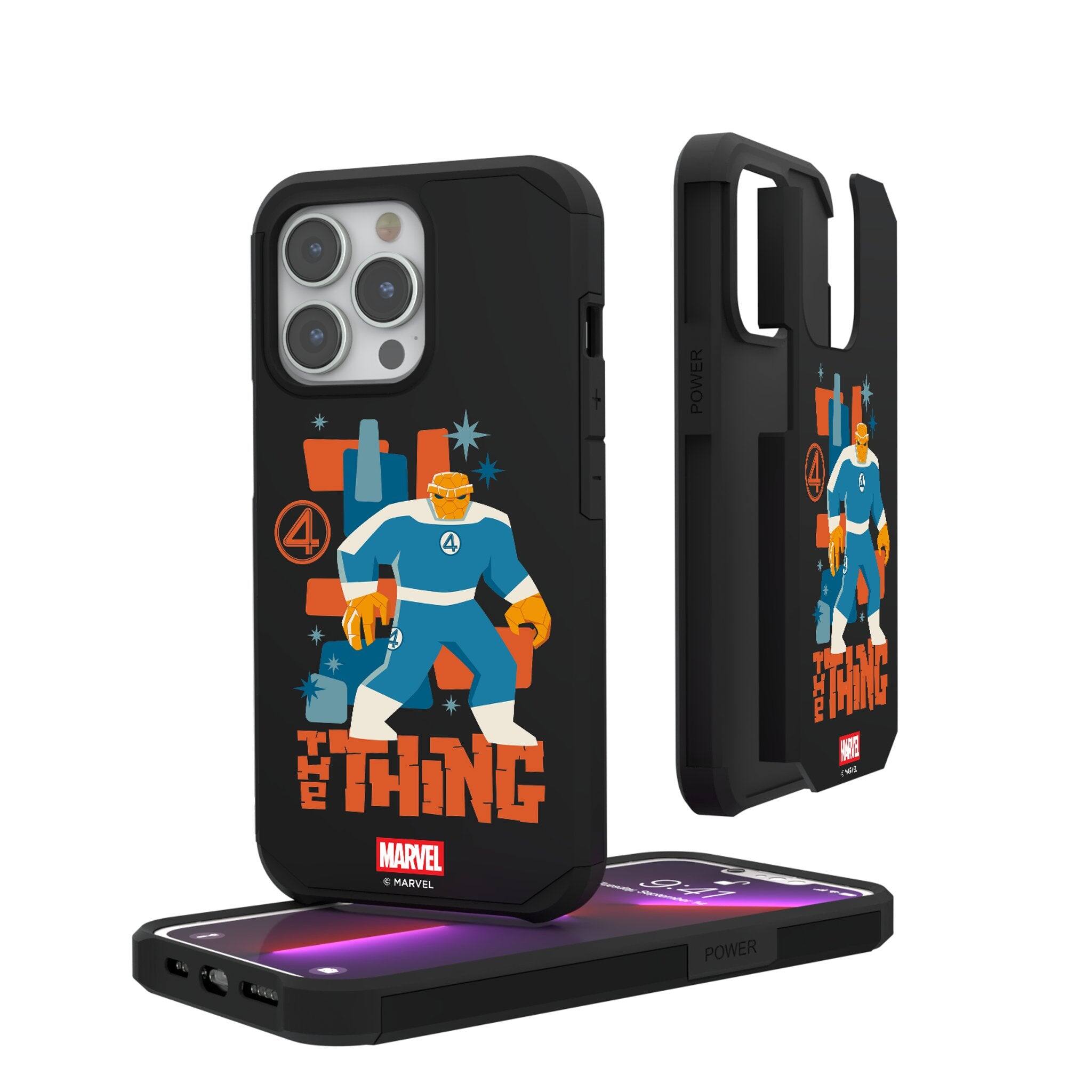 Keyscaper - Marvel Badge Rugged Phone Case - Apple iPhone 16 Pro - The Thing