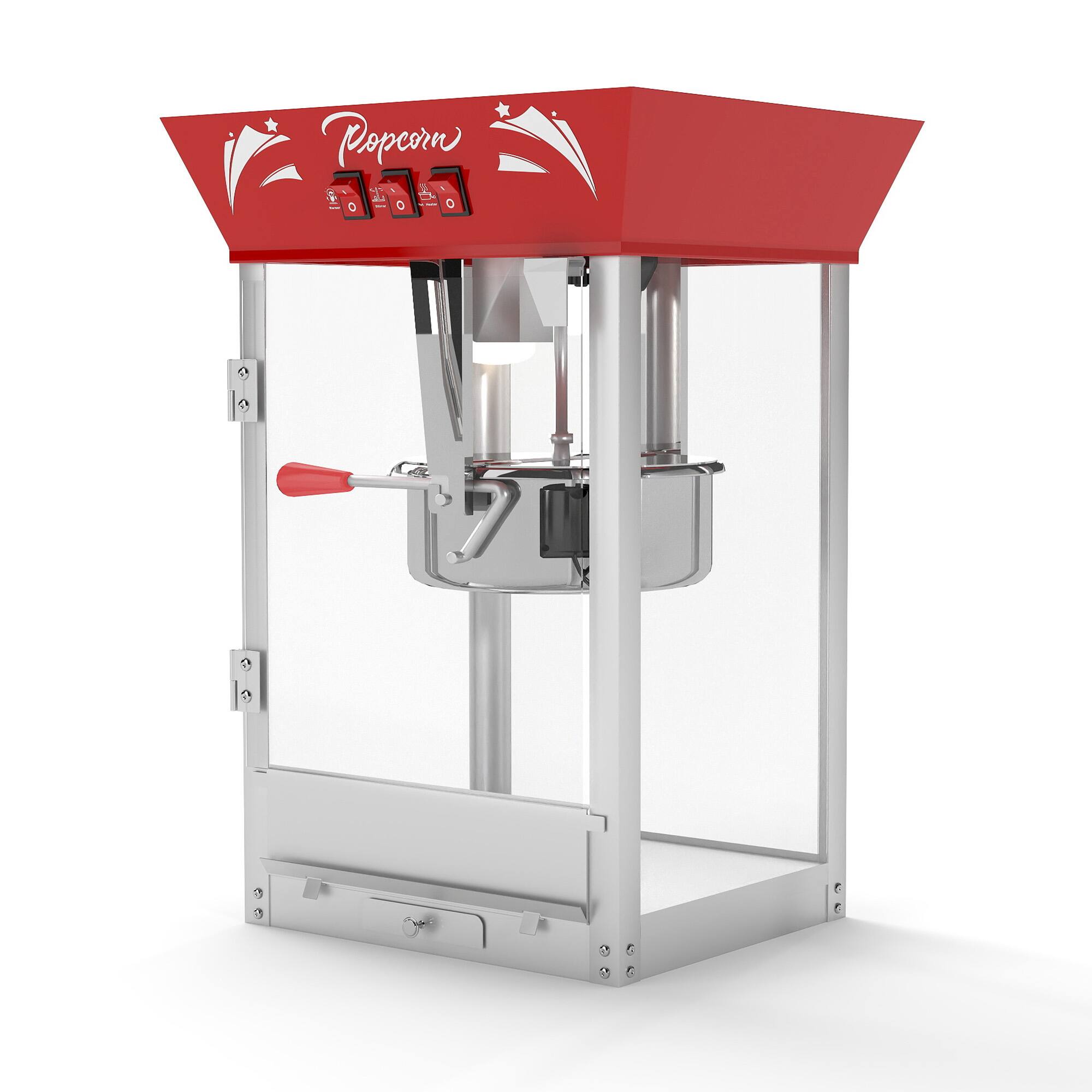 Alt View 8. GOODSILO - Commercial Popcorn Maker Machine, 12 Oz Kettle, Stainless Steel, Tempered Glass, 850W Countertop Popper - Red.