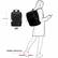 The image shows a woman wearing a black backpack and a white dress. The backpack is placed next to the woman, and it is described as being 231cm tall. The woman is also holding a cell phone in her hand. The image is a drawing, and the woman's height is being used as a reference for the viewer. The height reference is 1.65m, which is approximately 64.9 inches.