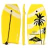 GOPLUS - 41" Lightweight Super Bodyboard Surfing W/Leash IXPE Deck EPS Core Boarding - Yellow