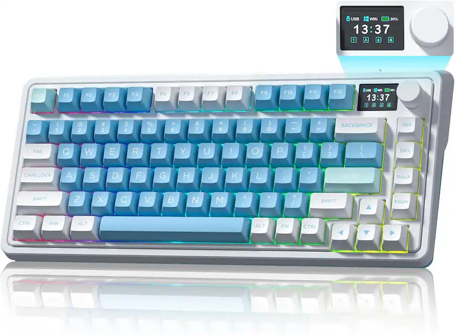 FL.ESPORTS CMK75 75% Mechanical Keyboard w/TFT Color Screen & Knob ...