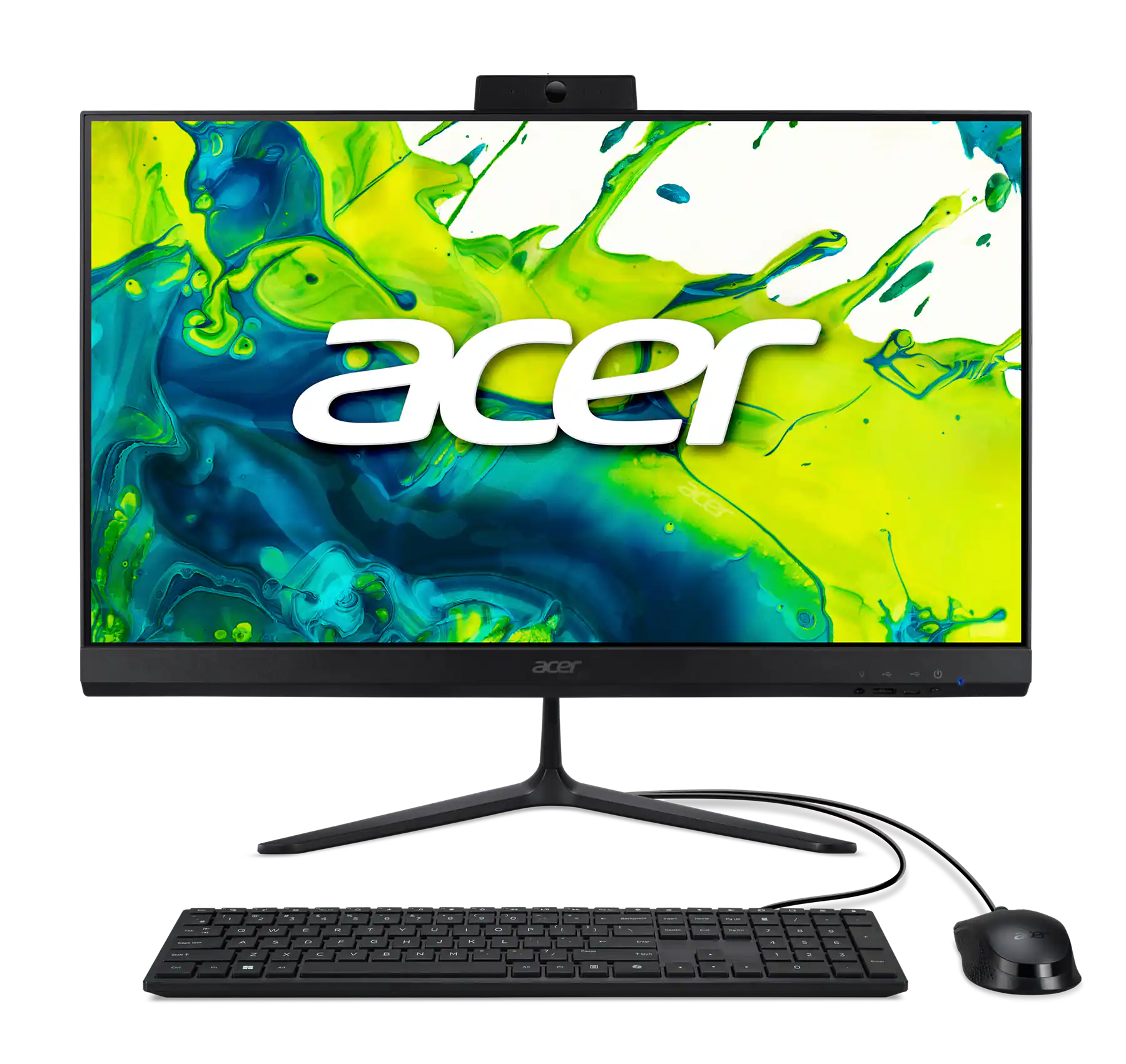 Acer - Aspire C24-2G-UR14 23.8" All-in-One Desktop – AMD Ryzen 5 7430U 8GB DDR4 512GB SSD Full HD IPS Display - Black