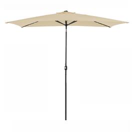 Boyel Living - 10 ft. x 6.5 ft. Rectangular Lighted Market Umbrella with Waterproof and UV Resistant in Taupe - Brown