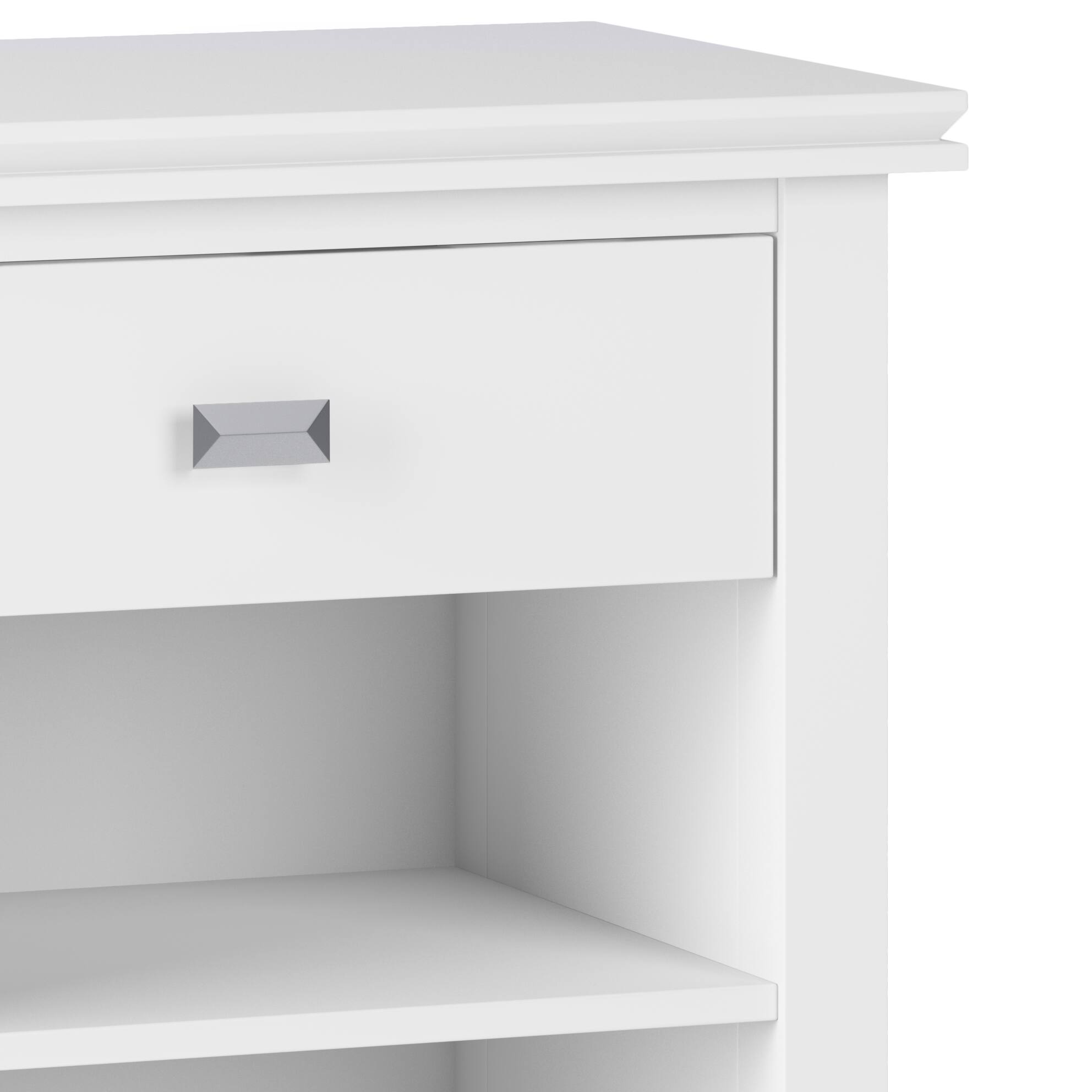 Back. Simpli Home - Artisan 24 inch Solid Wood Transitional Night Stand in White (Set of 2) - White.