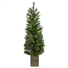 Celebrations - 4 ft. Slim LED 50 ct Mixed Pine Color Changing Entrance Tree - Green