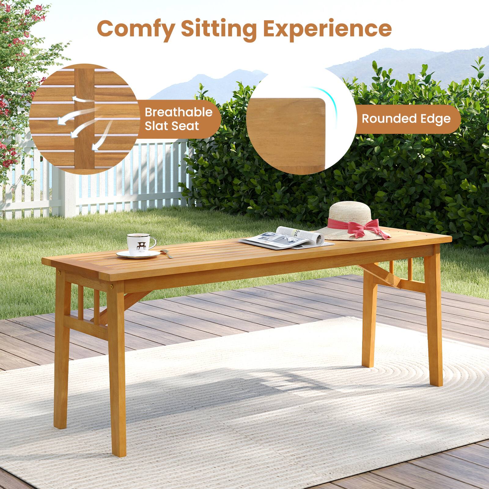 Comfy Sitting Experience

Breathable Slat Seat

Rounded Edge
