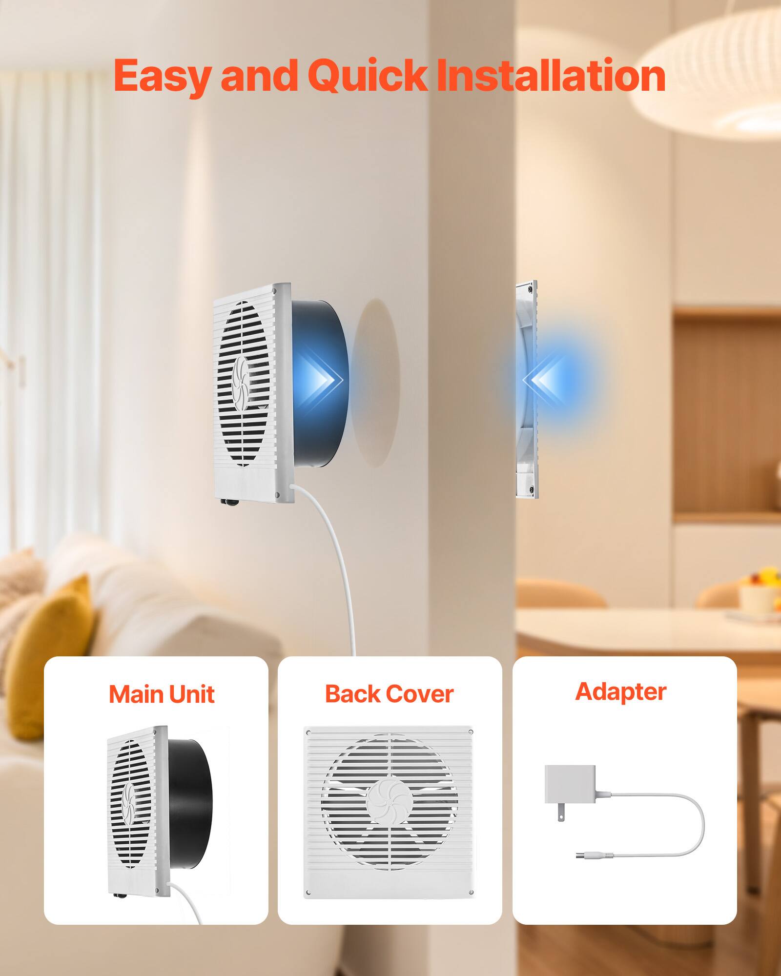 Easy and Quick Installation

Main Unit  
Back Cover  
Adapter