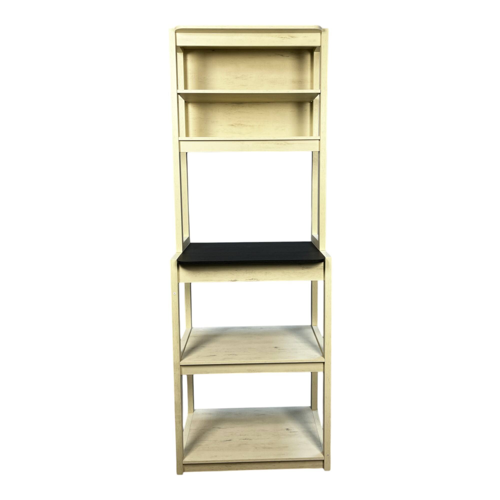 Left. ELEMENT ACE - 23.62" 5-Tier Bakers Rack for Kitchen with Storage, Coffee Bar, Kitchen Shelves, Microwave Stand - White+Black.