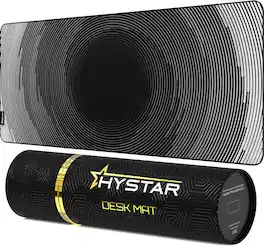Hystar - Extended Gaming Mouse Pad | XXL 36" x 16" | 5mm Thick, Waterproof Surface, Smooth Polyester, and Rubber Base | Abyss - Black
