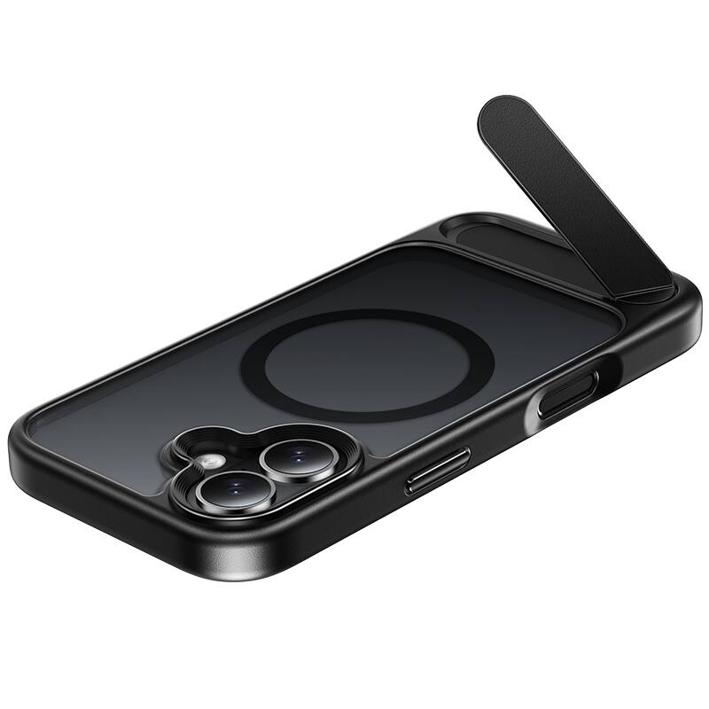 Alt View 1. hoco. - AS12 MagSafe Case with Kickstand for Apple iPhone 17 - Black.