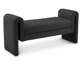 Meridian Furniture - Stylus Boucle Fabric Bench - Black
