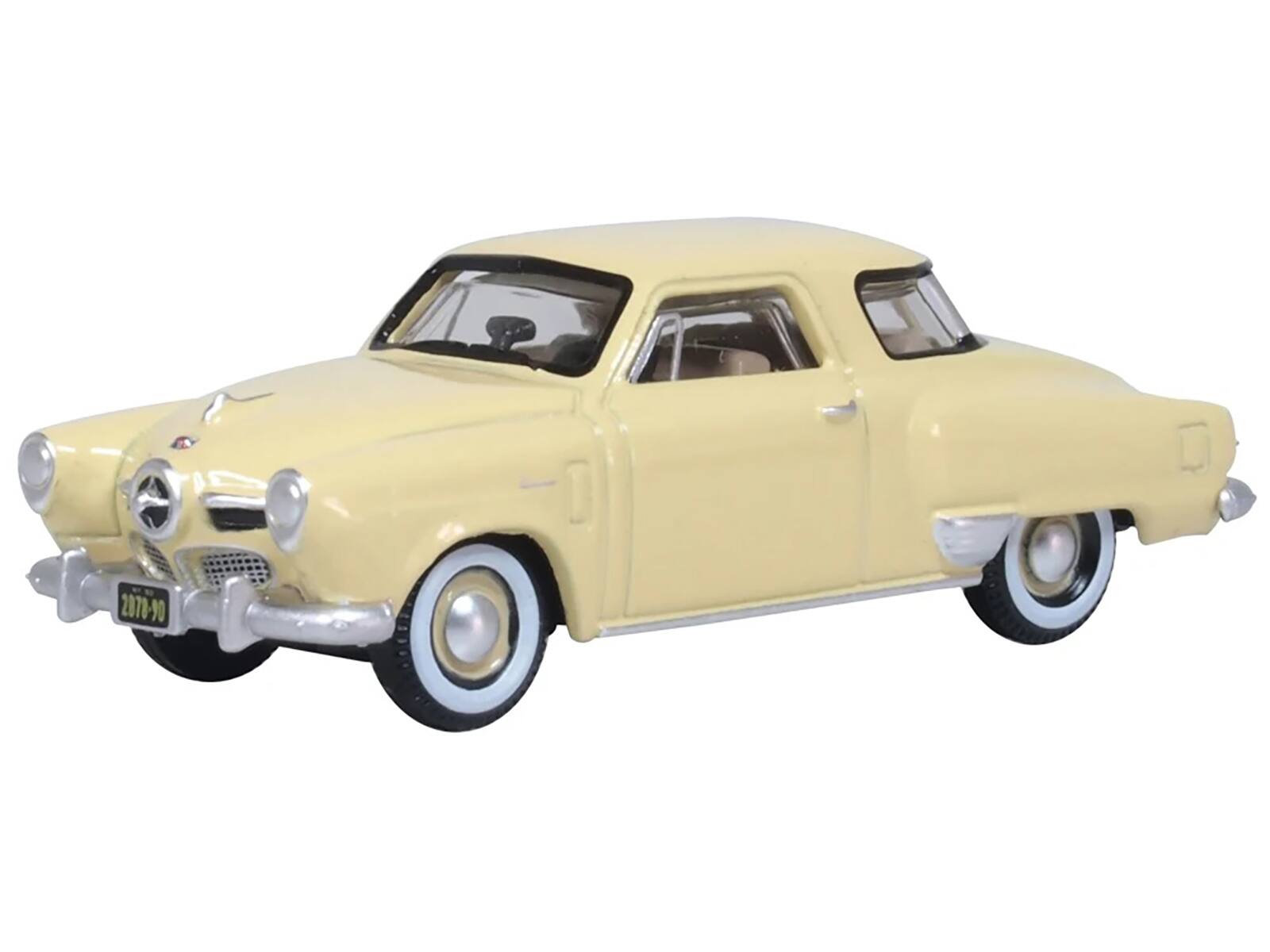 Alt View 1. Oxford Diecast - 1950 Studebaker Champion Starlight Coupe Tulip Cream 1/87 (HO) Scale Diecast Model Car by Oxford Diecast.