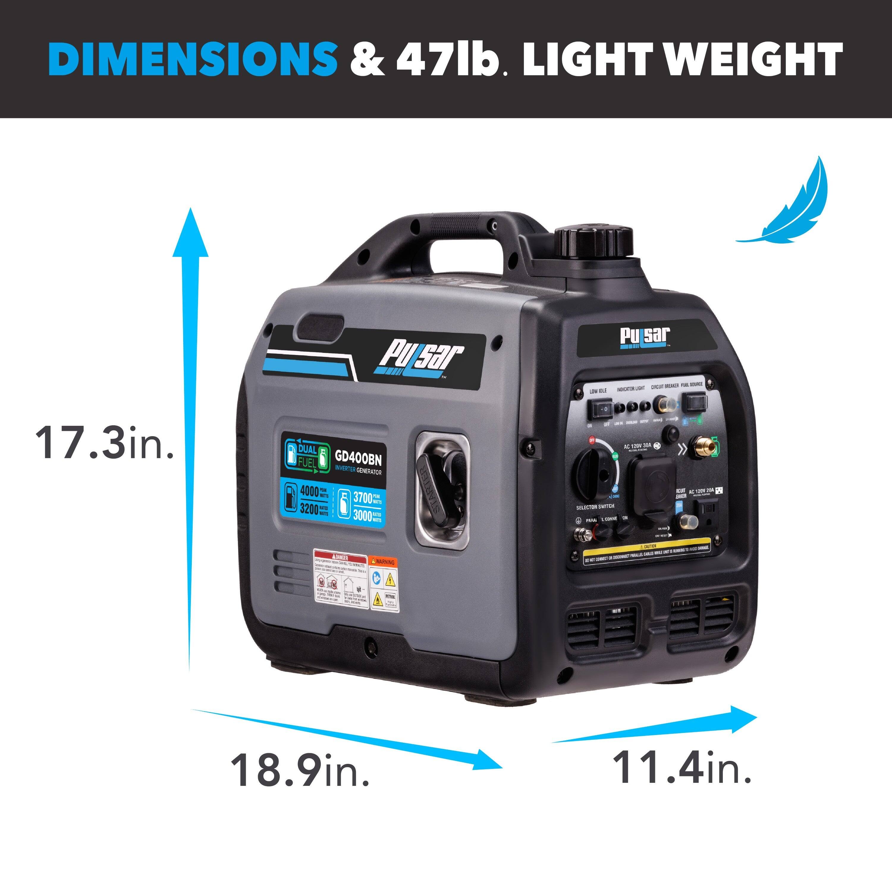 DIMENSIONS & 47lb. LIGHT WEIGHT

17.3in.  
18.9in.  
11.4in.