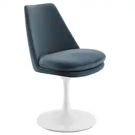 Lippa Swivel Dining Performance Velvet Side Chair by Modway - Blue