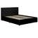 Angle. DHP - Dean Faux Leather Upholstered Queen-Sized Bed - Black.