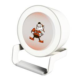 Keyscaper - Cleveland Browns Linen Print Nightlight Charger & Bluetooth Speaker - White