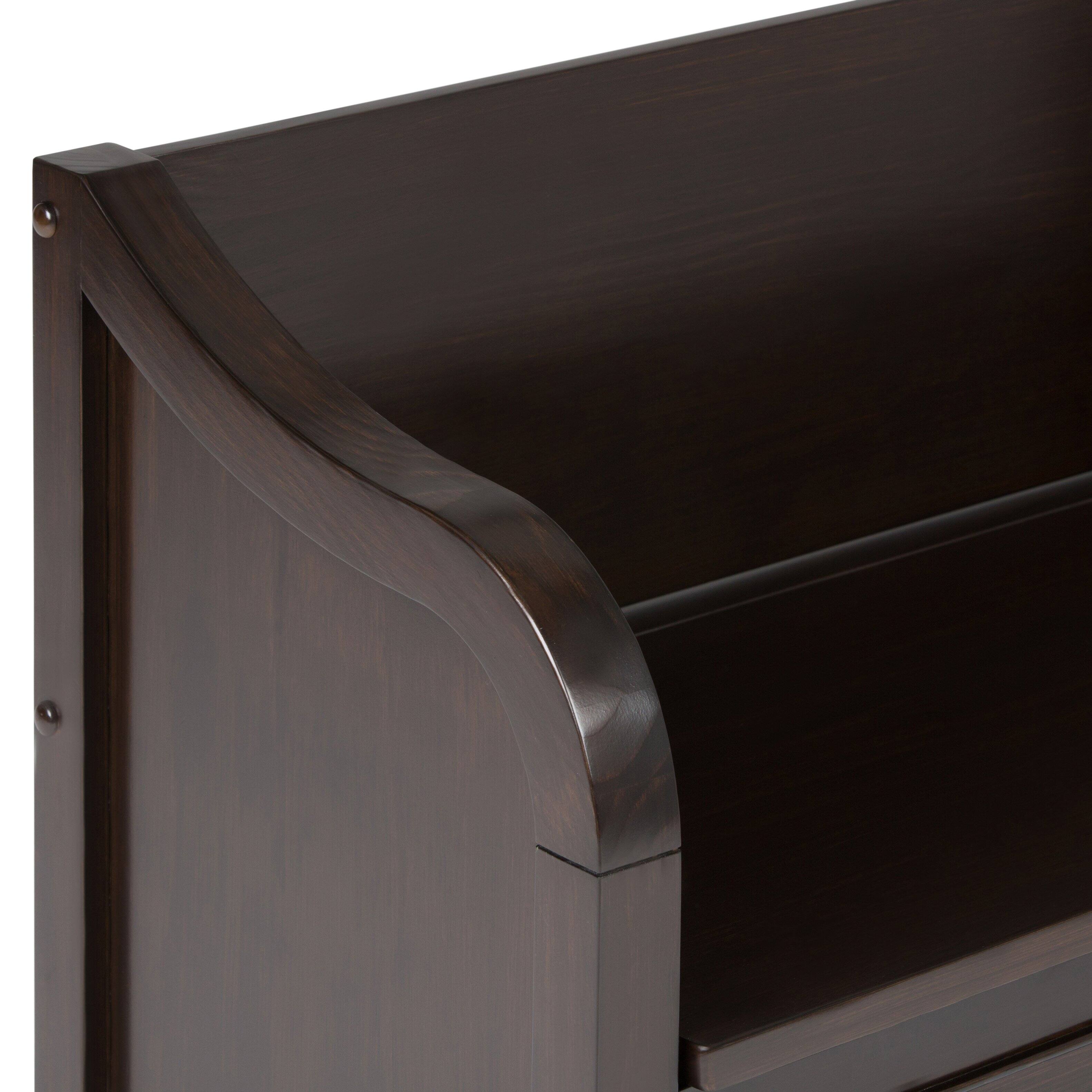 Alt View 2. Simpli Home - Connaught SOLID WOOD 42 inch Wide Traditional Entryway Storage Bench in Dark Chestnut Brown - Dark Chestnut Brown.