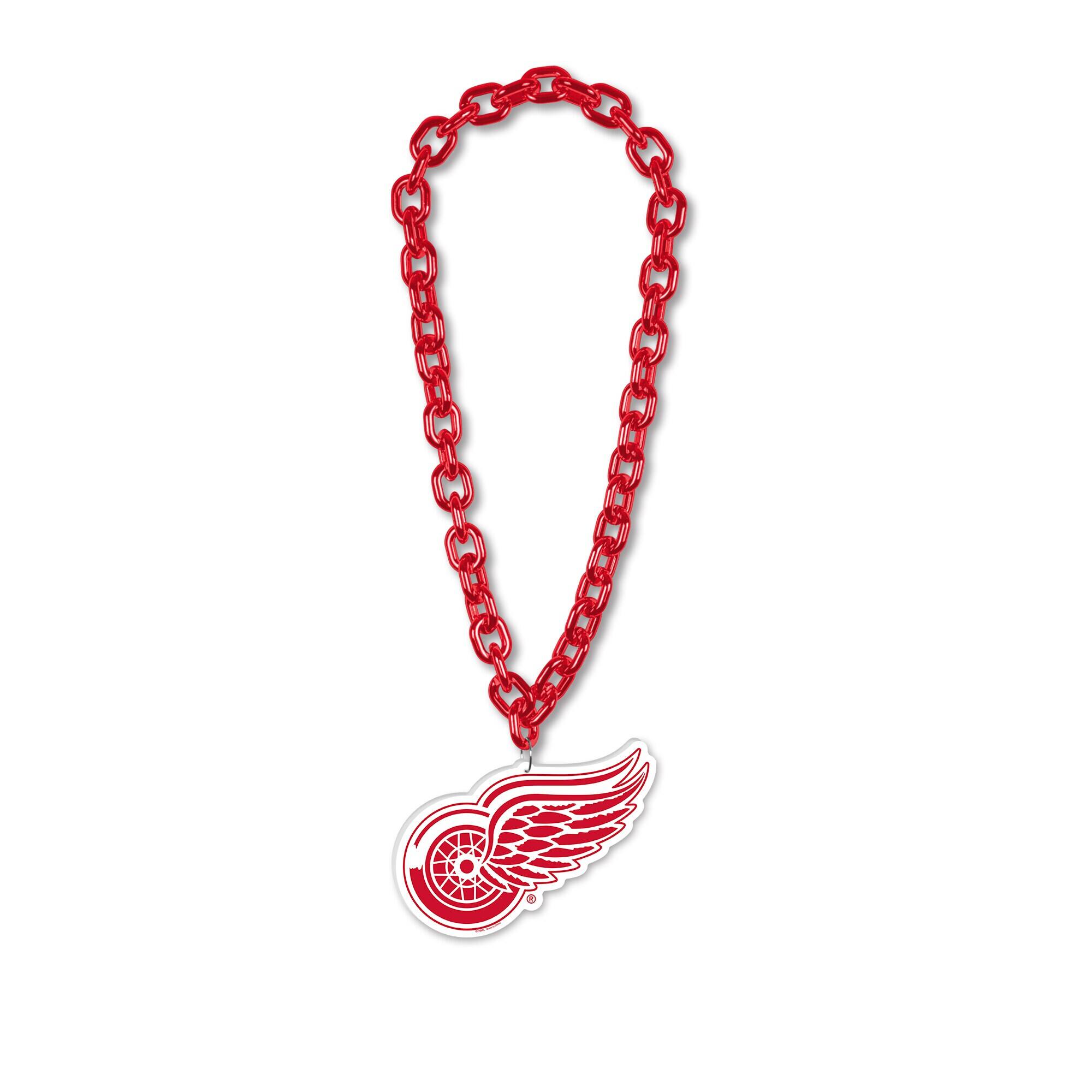 Front. WinCraft - Detroit Red Wings Big Chain Logo Necklace - Multicolor.