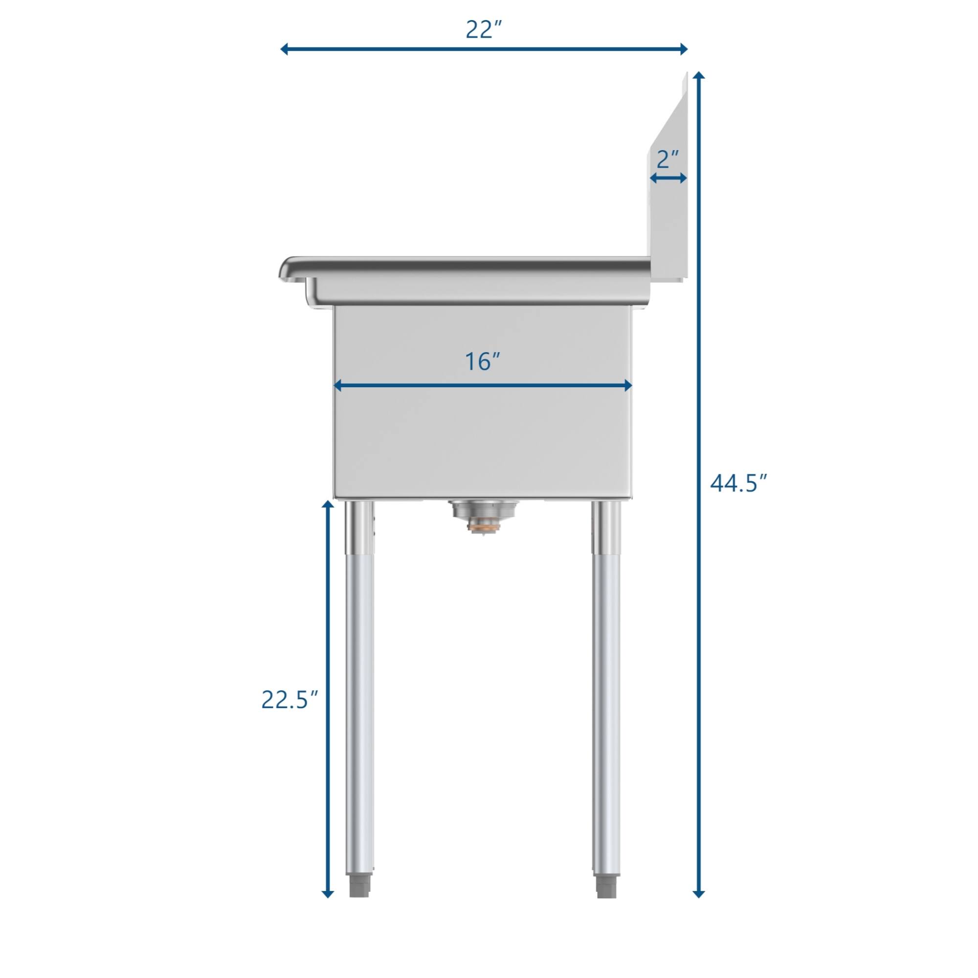 22"  
16"  
22.5"  
44.5"  
2"
